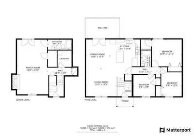 a floor plan of a house at 3BR Home for 8 - Only 5 Minutes to Ark - Foosball in Williamstown
