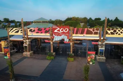 an overhead view of a zoo with a building at The KING Apt in Downtown Columbus in Columbus