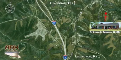 a map of the campus of lexington kx academy at 4BR Home - Pets Allowed by ARK Experience in Williamstown