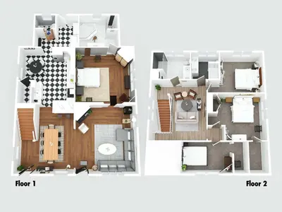 a plan of a floorplan of a house at 4BR for 10, Near Ark, High-Tech Kitchen, Parking! in Williamstown