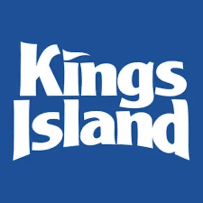 a white logo with the words kings island at Cheerful 5 bedroom on azra with a pool and real in Morrow