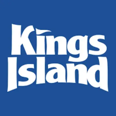 a white logo with the words kings island at Beautiful NEW Home among the Nook in Hamilton, OH in Hamilton