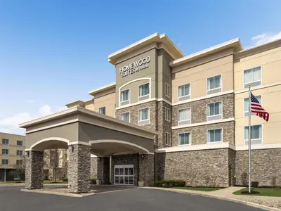 a rendering of the exterior of a hotel at Homewood Suites by Hilton Akron/Fairlawn in Akron