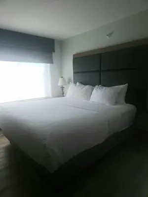 a large white bed in a room with a window at Wingate Suites by Wyndham Youngstown - Austintown in Youngstown