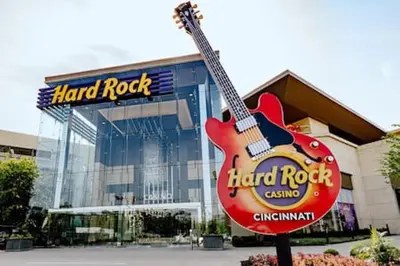 a guitar sign in front of a hard rock casino at NEW Executive Home in Germantown, OH in Germantown
