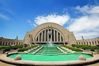 a large building with a fountain in front of it at Beautiful home Among trees outside the city in Dent