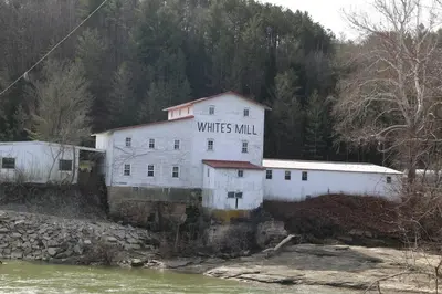 a white building with a sign that reads writers mill at Athens city townhouse, 3 bedroom, 2.5 baths, Wi-Fi in Athens
