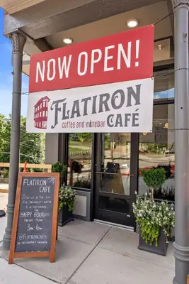 a new open sign in front of a restaurant at Lux 1BR - Amazing Cafe - Views - Located near ALL in Cincinnati