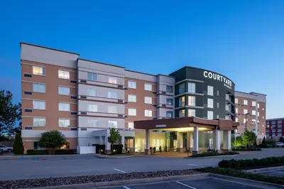 a rendering of a building with a courtyard at Courtyard by Marriott Charleston Downtown/Civic Center in Charleston