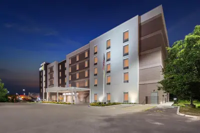 a rendering of a hotel at night at Home2 Suites By Hilton Cincinnati Eastgate in Cincinnati
