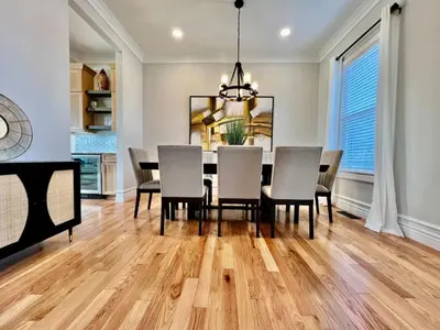 a dining room with a table and chairs at Luxury Home Incredible master suite Liberty Twp OH in Middletown