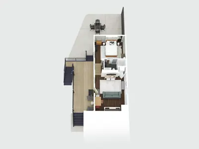 a rendering of a floor plan of a house at 1BR with Kitchen & Free Parking - Walk Everywhere in Covington
