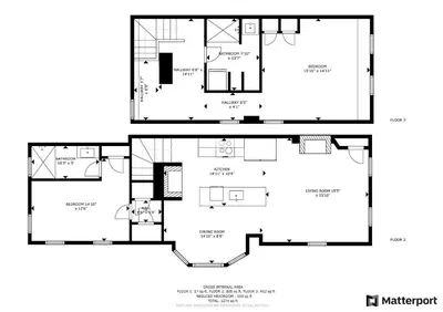 a floor plan of a house at Main Street 2BR, Walk to Bars, Stadiums, Downtown in Covington