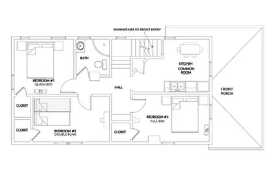 a floor plan of a house at Fiesinger House - Private 3-bd Unit in Historic Home, Downtown Sandusky in Sandusky