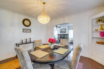 a dining room with a table and chairs at South Euclid Apt Less Than 10 Mi to Downtown Cleveland! in South Euclid