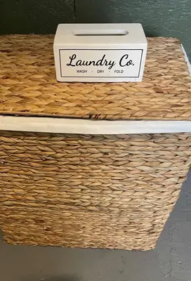a wicker basket with a box on top of it at Home in Anderson Township in Cincinnati