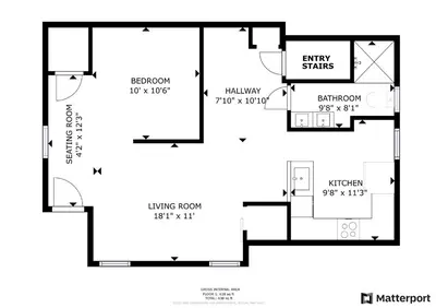 a floor plan of a house at Close to Stadiums, Downtown Cincy, & more, 1BR Apt in Ludlow