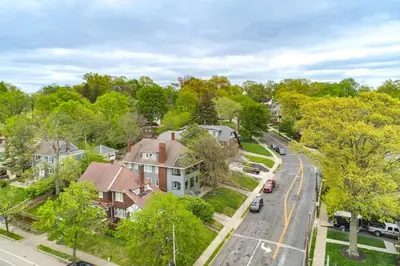 an aerial view of a residential neighborhood with houses at Cincinnati Apartment 1 Mi to Hyde Park Square! in Cincinnati