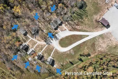 an aerial view of a road with houses at The Lodges at Eden Reserve - Safari Tents in Williamstown