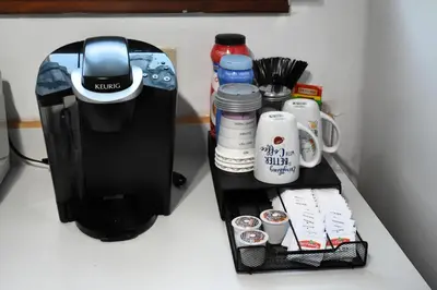 a coffee maker sitting on top of a counter at Spacious 2bdrm in Lima's Heart in Lima