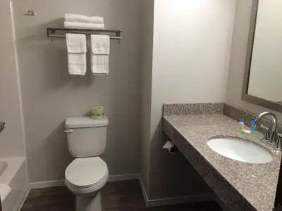 a bathroom with a toilet and a sink at The Inn in Monaca