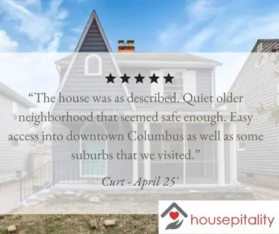 a house with four stars on it at The Huron Charmer-4 BD and Yard in Columbus