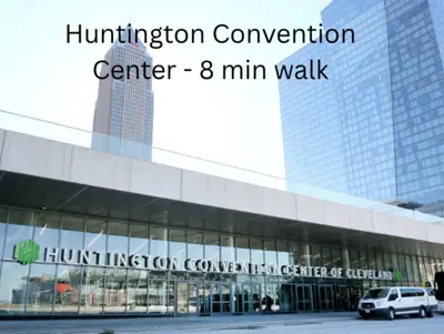 a building with the hintonration convention center min walk at Downtown Cleveland- Steps to Sports & Events condo in Cleveland