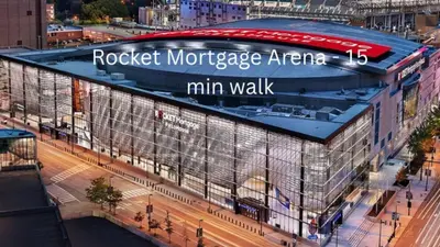a rendering of the rogersuranceagencyagencyagency main building at Downtown Cleveland- Steps to Sports & Events condo in Cleveland
