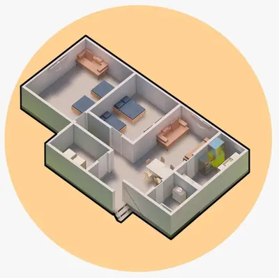 a illustration of a house at Dayton with 5 Beds Sleeps 10 2 Bedrooms plus WIFI in Dayton