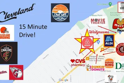 a map of the las vegas strip with logos at Cozy Bungalow 10 Min to DTWN CLE in Euclid