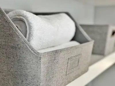a roll of toilet paper in a container at Boho Studio Loft Meets Luxury in OTR Cincinnati! in Cincinnati
