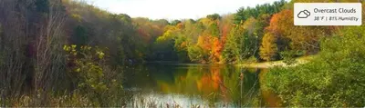 a picture of a lake in the middle of a forest at Hot tub, fireplace, fire pit, pool table, grill, EV, pets, HOA lake in Amanda