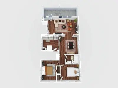 a rendering of a floor plan at Classic Meets Contemporary I Minutes to Cle Clinic in Cleveland Heights