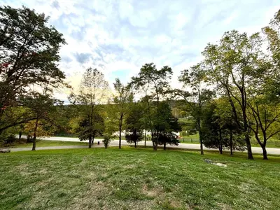 a park with trees and grass and a field at Bluegrass Resort - Nature rich escape, Between the Creation & ARK, Fully equipped kitchen, Pet friendly, Fire pit in Union