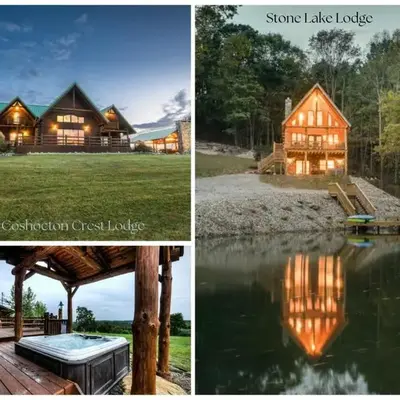 Coschocton Hills - 2 Luxury Log Cabins - Lake