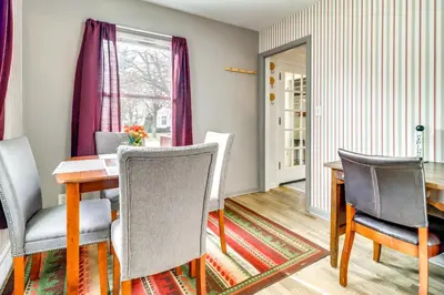 a dining room with a table and chairs at Walk to Adrian College Family Home in Michigan in Adrian