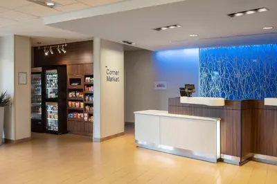 a store lobby with a counter and a pharmacy at Fairfield Inn & Suites by Marriott Columbus Dublin in Dublin