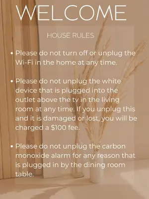 a sign that reads welcome home house rules at OTR's Hidden Gem in Cincinnati