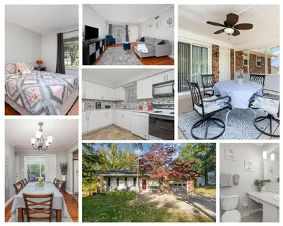 a collage of photos of a house at Ashwood Arbor 3 bed 2 bath sleeps 8 in Olde West Chester