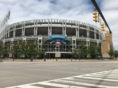 a view of a football stadium with a street at Penthouse Lofts on E 4th, Private Rooftop Patio in Cleveland