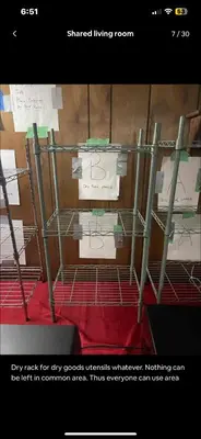 a metal shelf with boxes on top of it at Tarawa drive in Cincinnati