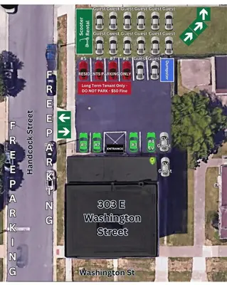 a map of a street with a gas station at Rock N Roll, Mins to CP & SF, King, Pet OK in Sandusky