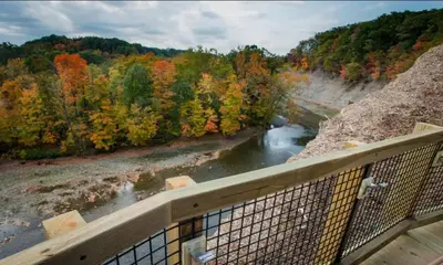 a view of a river from a bridge at NEW Renovated Near CLE - King Bed, Metropark & Firepit in Berea