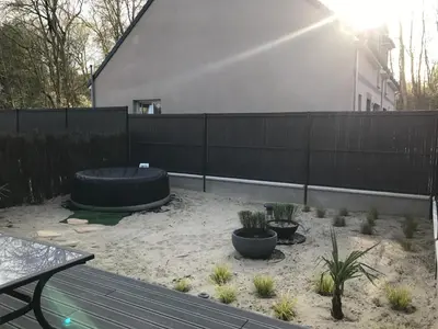 a backyard with a swimming pool and a fence at The Inn at Dresden in Dresden