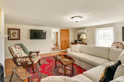 a living room with a couch and a table at Georgetown Home Near Kentucky Horse Park! in Georgetown