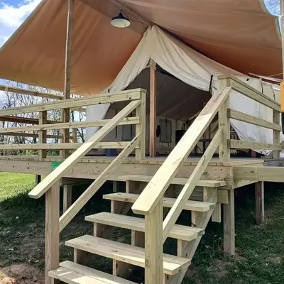 Cozy Tented Cabin with Fire Pit and Barbecue in Logan