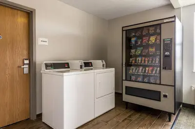 a refrigerator filled with drinks in a room at Quality Inn Grove City - Columbus South in Grove City