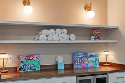 a kitchen counter with shelves with snacks on it at Adamina Canyon Luxurious, Canyon View 5BR,3BTH in Rockbridge