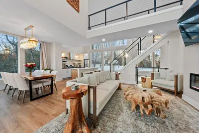 a living room with a couch and a table at Adamina Canyon Luxurious, Canyon View 5BR 3BTH 3 in Rockbridge