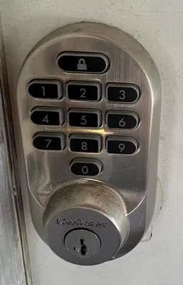 a remote control sticking out of a metal door at Sleep with a LION! 3 bedroom, near Downtown, Tremont, Ohio city!! in Cleveland